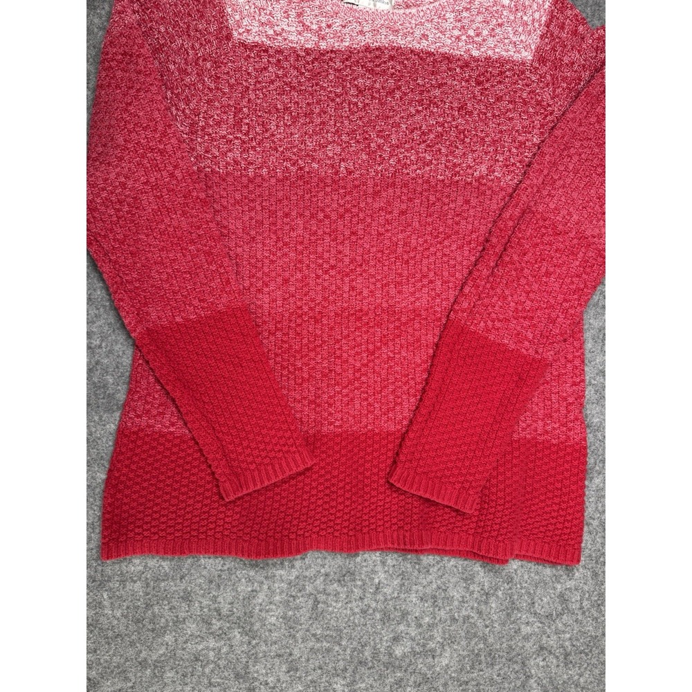 Christopher & Banks Sweater Tri-Color Reds/Pinks Size Large - Picture 3 of 9